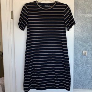 Blue T Shirt Dress Stripes Causal TShirt Short